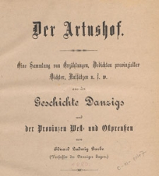 Der Artushof : (Danziger Volksbibliothek) : Sonntagsbeilage zur "Danziger Volkszeitung, 1880 nr 1