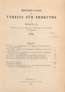 Mittheilungen des Vereins f&uuml;r Erdkunde zu Halle a. S., 1889