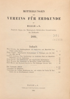 Mittheilungen des Vereins für Erdkunde zu Halle a. S., 1889