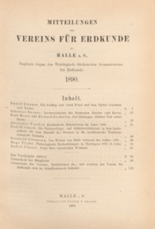Mittheilungen des Vereins f&uuml;r Erdkunde zu Halle a. S., 1890