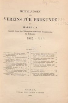 Mittheilungen des Vereins für Erdkunde zu Halle a. S., 1892