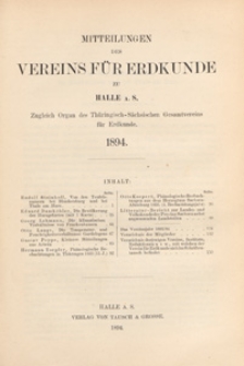Mittheilungen des Vereins für Erdkunde zu Halle a. S., 1894
