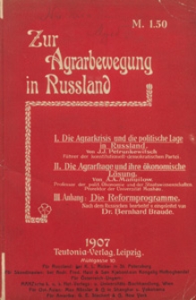 Zur Agrarbewegung in Russland