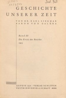 Die Krisis des Reiches 1923