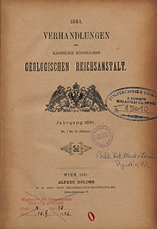 Verhandlungen der Geologischen Bundesanstalt Jg. 1881 Nr 1-18
