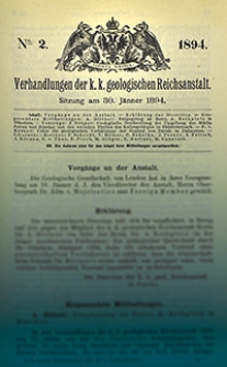 Verhandlungen der Geologischen Bundesanstalt Jg. 1894 Nr 1-18