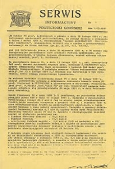 Serwis informacyjny Politechniki Gdańskiej, Nr 1, dnia: 1.03.1991