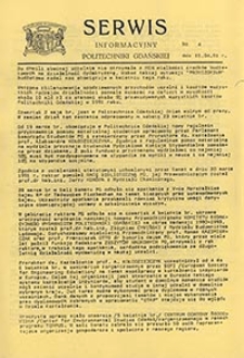 Serwis informacyjny Politechniki Gdańskiej, Nr 4, dnia: 16.04.1991