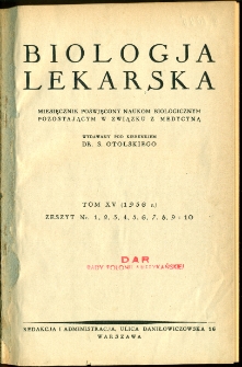 Biologja Lekarska 1936, nr 1-10