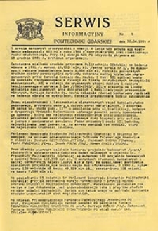 Serwis informacyjny Politechniki Gdańskiej, Nr 5, dnia: 30.04.1991