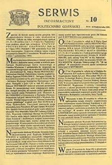 Serwis informacyjny Politechniki Gdańskiej, Nr 10, dnia: 15.10.1991