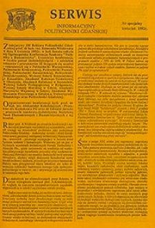 Serwis informacyjny Politechniki Gdańskiej, Nr specjalny, kwiecień 1992