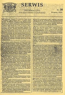 Serwis informacyjny Politechniki Gdańskiej, Nr 30, dnia: 16.03.1993