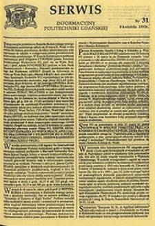 Serwis informacyjny Politechniki Gdańskiej, Nr 31, dnia: 8.04.1993