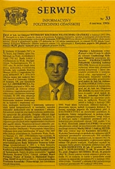 Serwis informacyjny Politechniki Gdańskiej, Nr 33, dnia: 4.06.1993