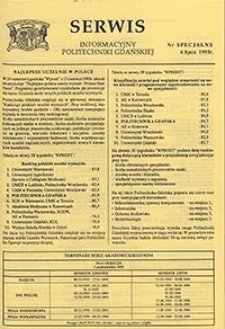 Serwis informacyjny Politechniki Gdańskiej, Nr specjalny, dnia: 6.07.1993
