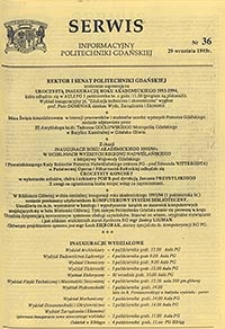 Serwis informacyjny Politechniki Gdańskiej, Nr 36, dnia: 29.09.1993