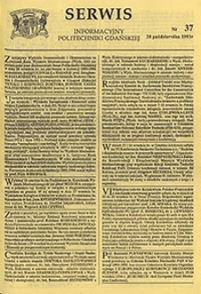 Serwis informacyjny Politechniki Gdańskiej, Nr 37, dnia: 20.10.1993