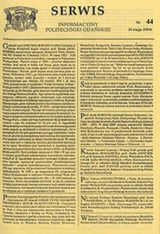 Serwis informacyjny Politechniki Gdańskiej, Nr 44, dnia: 31.05.1994