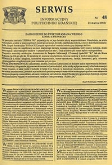 Serwis informacyjny Politechniki Gdańskiej, Nr 48, dnia: 21.03.1995