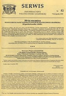 Serwis informacyjny Politechniki Gdańskiej, Nr 52, dnia: 7.11.1995
