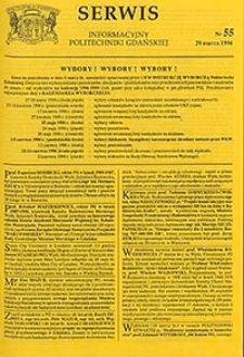 Serwis informacyjny Politechniki Gdańskiej, Nr 55, dnia: 29.03.1996