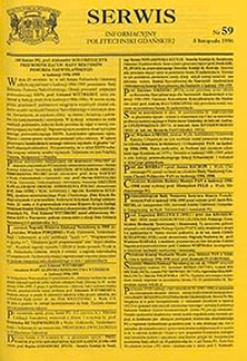 Serwis informacyjny Politechniki Gdańskiej, Nr 59, dnia: 5.11.1996