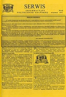 Serwis informacyjny Politechniki Gdańskiej, Nr 62, dnia: 18.04.1997