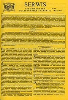 Serwis informacyjny Politechniki Gdańskiej, Nr 63, dnia: 28.05.1997