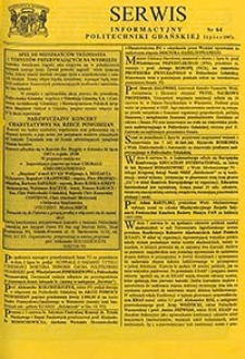 Serwis informacyjny Politechniki Gdańskiej, Nr 64, lipiec 1997