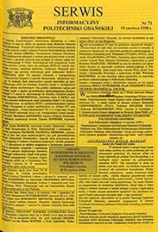 Serwis informacyjny Politechniki Gdańskiej, Nr 71, dnia: 19.06.1998