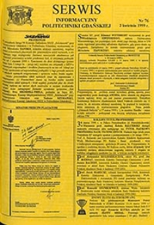 Serwis informacyjny Politechniki Gdańskiej, Nr 76, dnia: 2.04.1999