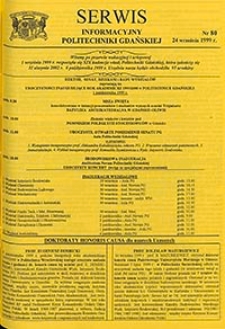 Serwis informacyjny Politechniki Gdańskiej, Nr 80, dnia: 24.09.1999