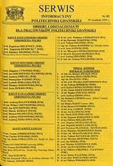 Serwis informacyjny Politechniki Gdańskiej, Nr 81, dnia: 25.09.1999