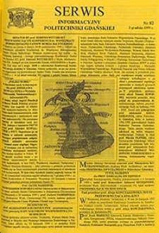 Serwis informacyjny Politechniki Gdańskiej, Nr 82, dnia: 3.12.1999