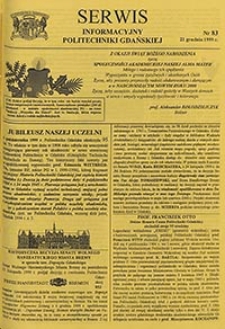 Serwis informacyjny Politechniki Gdańskiej, Nr 83, dnia: 21.12.1999