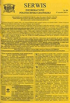 Serwis informacyjny Politechniki Gdańskiej, Nr 84, dnia: 17.01.2000