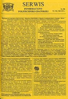 Serwis informacyjny Politechniki Gdańskiej, Nr 86, czerwiec, lipiec, sierpień 2000