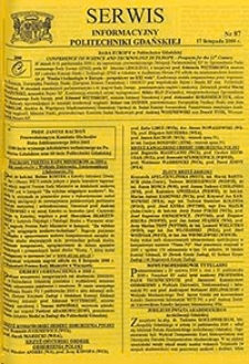 Serwis informacyjny Politechniki Gdańskiej, Nr 87, dnia: 17.11.2000