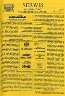 Serwis informacyjny Politechniki Gdańskiej, Nr 88, dnia: 1.12.2000