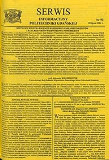 Serwis informacyjny Politechniki Gdańskiej, Nr 93, dnia: 25.07.2001