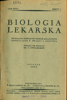 Biologja Lekarska 1939, nr 1-3