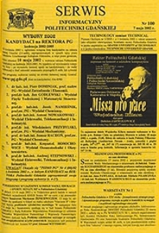 Serwis informacyjny Politechniki Gdańskiej, Nr 100, dnia: 7.05.2002