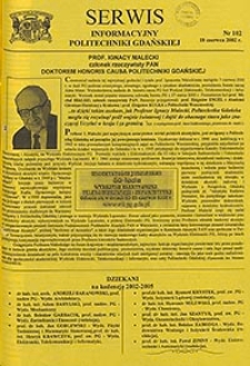 Serwis informacyjny Politechniki Gdańskiej, Nr 102, dnia: 18.06.2002