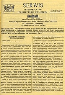 Serwis informacyjny Politechniki Gdańskiej, Nr specjalny (103), dnia: 4.10.2004