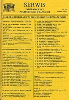 Serwis informacyjny Politechniki Gdańskiej, Nr 105, dnia: 11.05.2005