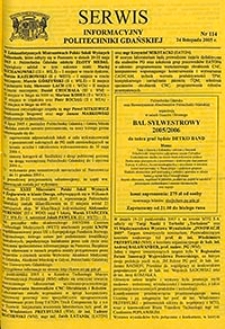 Serwis informacyjny Politechniki Gdańskiej, Nr 114, dnia: 24.11.2005