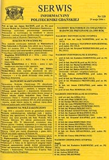 Serwis informacyjny Politechniki Gdańskiej, Nr 118, dnia: 29.05.2006