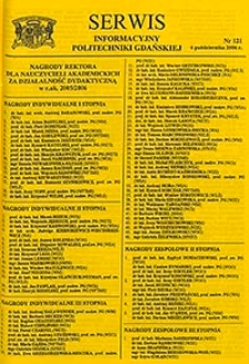 Serwis informacyjny Politechniki Gdańskiej, Nr 121, dnia: 6.10.2006