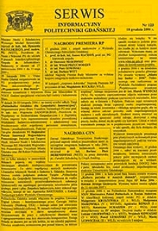 Serwis informacyjny Politechniki Gdańskiej, Nr 123, dnia: 18.12.2006
